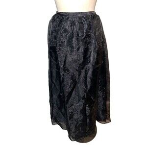Impressions Women's Vintage Fairy Whimsygoth Organza Maxi Skirt size M Beaded